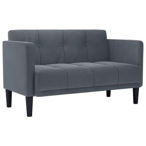 vidaXL Sofa dwuosobowa Ciemnoszara 111 cm Aksamit