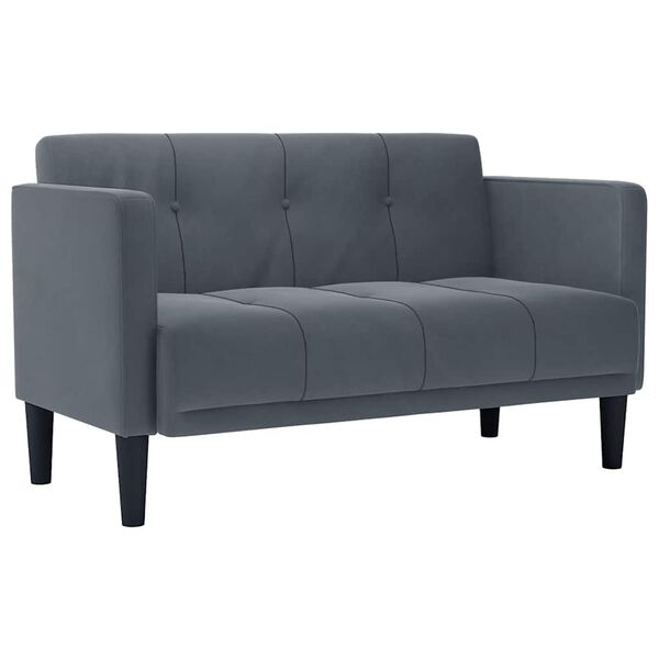 vidaXL Sofa dwuosobowa Ciemnoszara 111 cm Aksamit