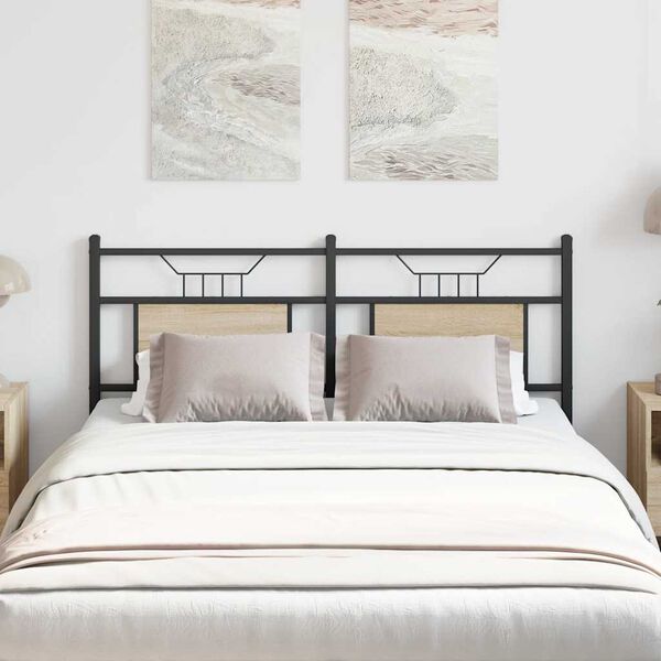 vidaXL Zagł&oacute;wek Sonoma Oak 137 cm Drewno i stal konstrukcyjna