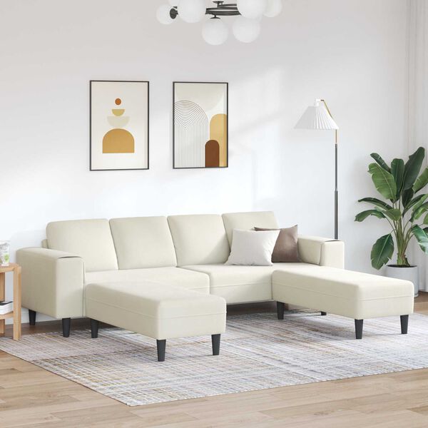 vidaXL Sofa do salonu 3 pcs Kremowy