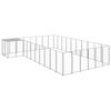 vidaXL Kojec dla psa, srebrny, 19,36 m&sup2;, stalowy