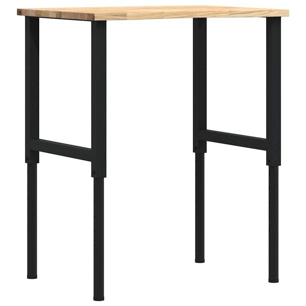 vidaXL Stolik roboczy, 80x60x(71,5-98) cm, drewno dębowe