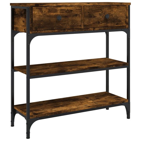 vidaXL Stolik konsolowy, przydymiony dąb, 72,5x25x75 cm