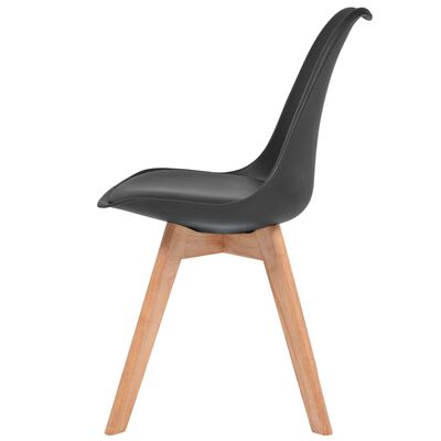 vidaXL Krzesła stołowe, 2 szt., czarne, plastikowe