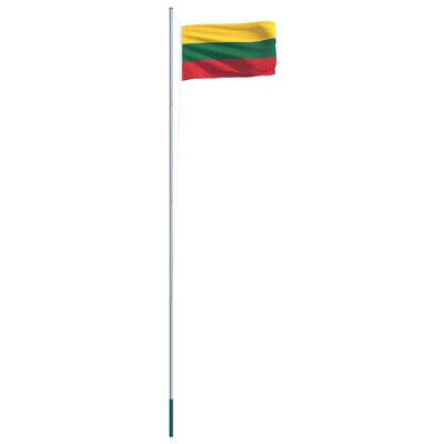 vidaXL Flaga Litwy z aluminiowym masztem, 6,2 m