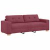 vidaXL Sofa 3 pcs Czerwony Wiatr 221 x 80 x 80 cm Tkanina lniana