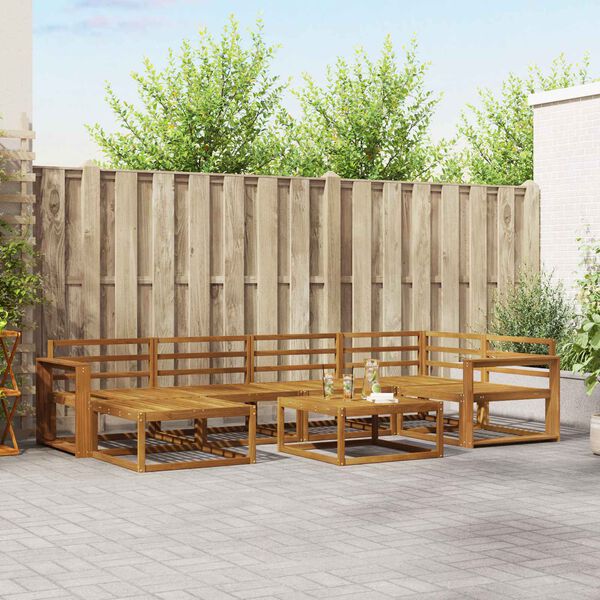 vidaXL Zestaw sof na zewnątrz 7 pcs Naturalny Lite Drewno Akacji