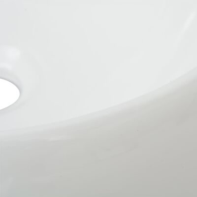 vidaXL Umywalka z baterią mieszającą, ceramiczna, okrągła, biała