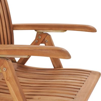 vidaXL Rozkładane krzesła ogrodowe, 4 szt., drewno tekowe