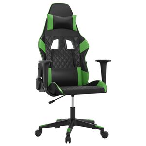 vidaXL Fotel gamingowy, czarno-zielony, sztuczna sk&oacute;ra