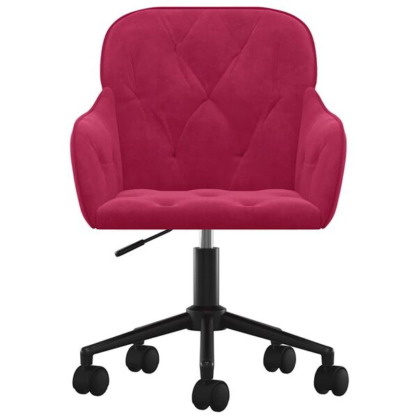 vidaXL Obrotowe krzesła stołowe, 2 szt., winna czerwień, aksamitne