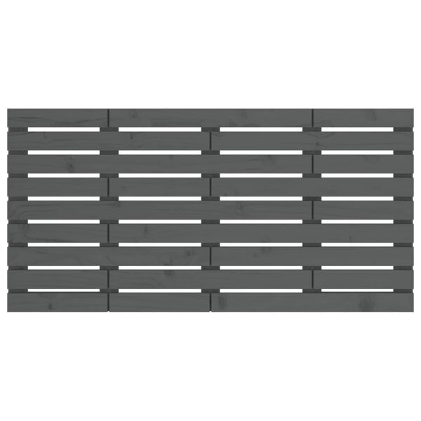 vidaXL Wezgłowie ł&oacute;żka, szare, 141x3x63 cm, lite drewno sosnowe