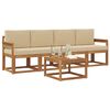 vidaXL Zestaw sof na zewnątrz z poduszką 5 pcs Naturalny i Beżowy
