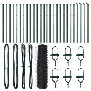 vidaXL Słupek ogrodzeniowy. Szary 50 x 0,6 m (siatka 50 mm) Stal i PVC