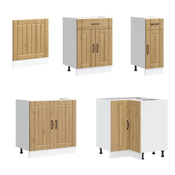 vidaXL Zestaw szafek kuchennych, Lucca, 14-częściowy, dąb artisan