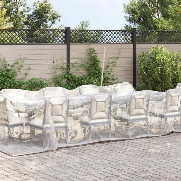 vidaXL Przezroczysta plandeka z oczkami 3x10 m Polietylen