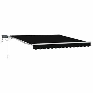 vidaXL Markiza wysuwana Czarny 350 x 250 cm Tkanina i aluminium