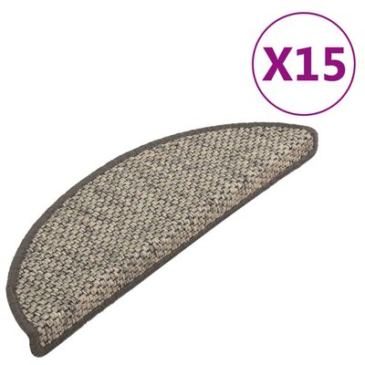 vidaXL Samoprzylepne nakładki na schody, 15 szt., 65x21x4 cm, antracyt