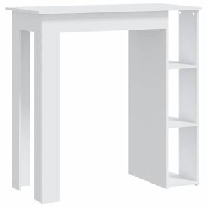 vidaXL Stolik barowy z p&oacute;łkami, biały, 102x50x103,5 cm