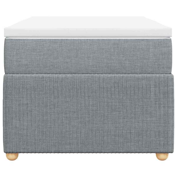 vidaXL Ł&oacute;żko kontynentalne z materacem, jasnoszare, tkanina, 80x200 cm