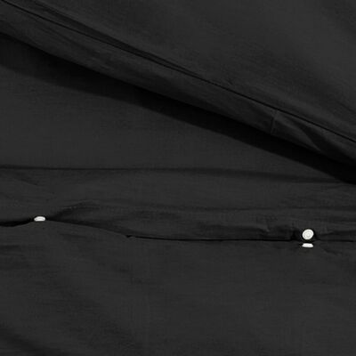 vidaXL Zestaw pościeli, czarny, 140x200 cm, bawełna
