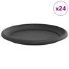 vidaXL Okrągły Talerzyk Kwiatowy 24 pcs Czarny &Oslash; 27 x 2,5 cm