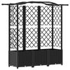 vidaXL Podniesione ł&oacute;żko z kratką i dachem Czarny 163 x 40 x 138 cm PP
