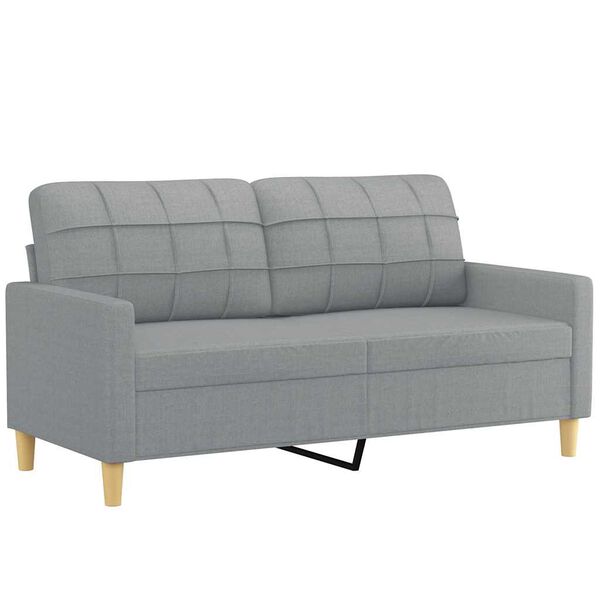 vidaXL Sofa 2-osobowa, jasnoszara, 140 cm, tapicerowana tkaniną
