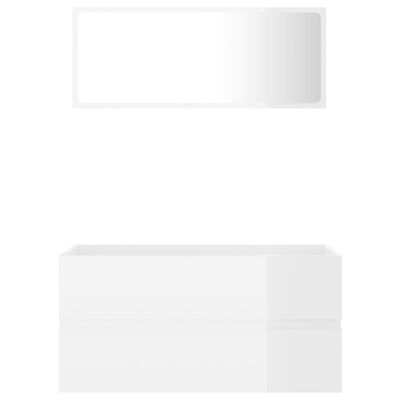vidaXL 2-cz. zestaw mebli łazienkowych, biały, wysoki połysk, płyta