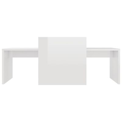 vidaXL Zestaw stolików kawowych, biały na wysoki połysk, 100x48x40 cm