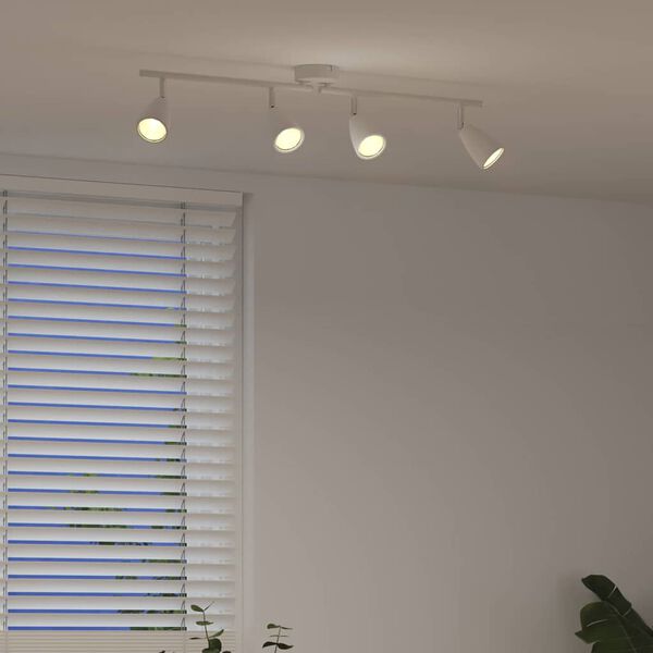 vidaXL Reflektor sufitowy Z reflektorami Biały 25.5 x 8 x 16 cm Metal