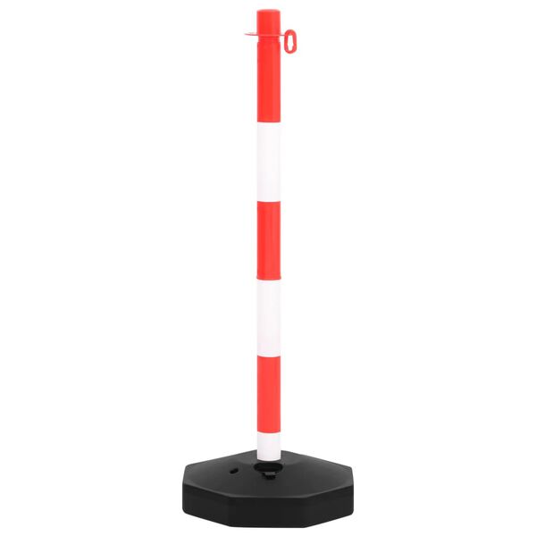 vidaXL Zestaw słupk&oacute;w z 10-metrowym, plastikowym łańcuchem