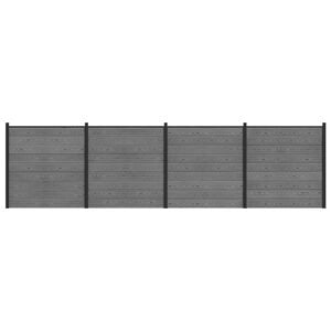 vidaXL Zestaw ogrodzeniowy 699 x 186 cm WPC i aluminium Szary