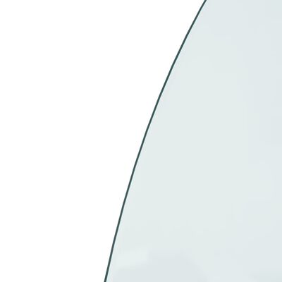 vidaXL Panel kominkowy, szklany, półokrągły, 800x600 mm