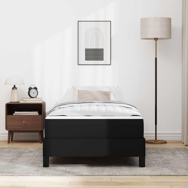 vidaXL Ramka ł&oacute;żka z materacem Czarny 90 x 200 cm tkanina