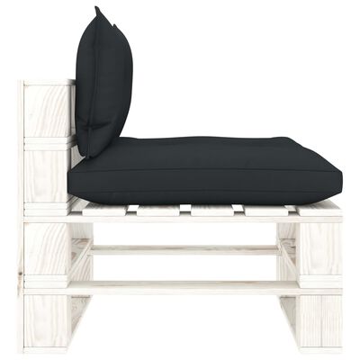 vidaXL Ogrodowe siedzisko z palet z antracytowymi poduszkami, drewno