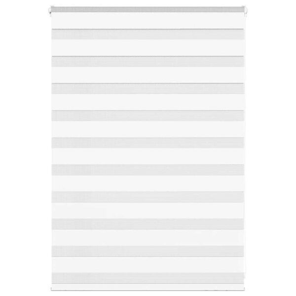 vidaXL Roleta zebra, biała, szerokość tkaniny 95,9 cm, poliester