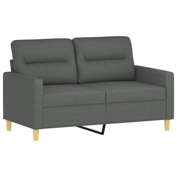 vidaXL Sofa 2-osobowa, ciemnoszara, 120 cm, tapicerowana tkaniną