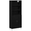 vidaXL Highboard 2 pcs Czarny Dąb 69,5 x 34 x 180 cm