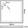 vidaXL Kwadratowy brodzik prysznicowy, ABS, biały, 80x80 cm