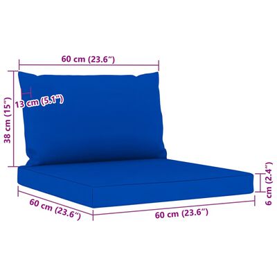 vidaXL 9-cz. zestaw wypoczynkowy do ogrodu, niebieskie poduszki