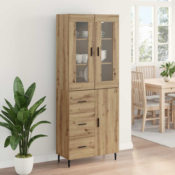 vidaXL Highboard 2 pcs Dąb rzemieślniczy Materiał drewnopochodny
