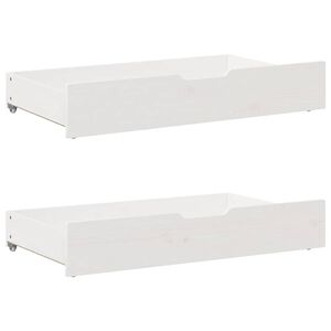 vidaXL Szuflady pod ł&oacute;żko, 2 szt, białe, 95x55x17 cm, drewno sosnowe