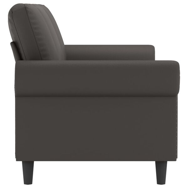 vidaXL 3-osobowa sofa, szara, 180 cm, sztuczna sk&oacute;ra
