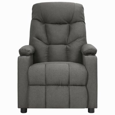 vidaXL Rozkładany fotel masujący, podnoszony, ciemnoszary, tkanina