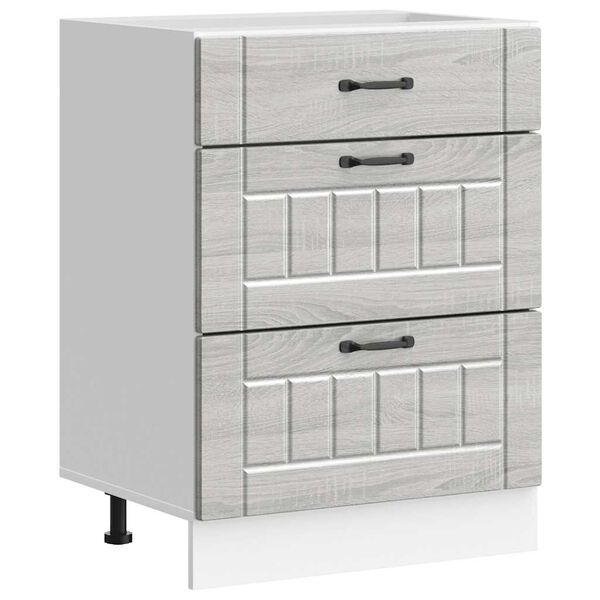 vidaXL Szafka kuchenna dolna &bdquo;Lucca&rdquo; Szara Sonoma Drewno klejone