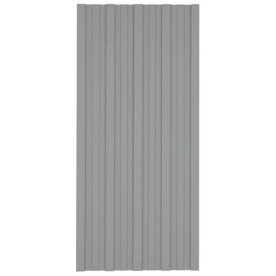 vidaXL Panele dachowe, 12 szt., stal galwanizowana, szare, 100x45 cm