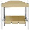vidaXL Huśtawka ogrodowa z baldachimem, kolor piaskowy&nbsp;, stal