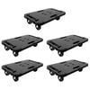vidaXL W&oacute;zki transportowe, 5 szt., czarne, polipropylen, 300 kg