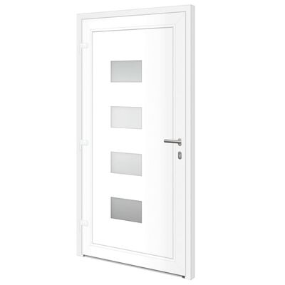 vidaXL Drzwi wejściowe, białe, 110x210 cm, aluminium i PVC